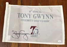 Tony Gwynn Signed Golf Pin Flag 10th Annual Celebrity Golf Classic JSA  