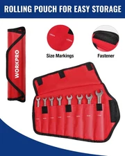 WORKPRO 8-piece Flex-Head Ratcheting Combination Wrench Set 72-Teeth Metric New