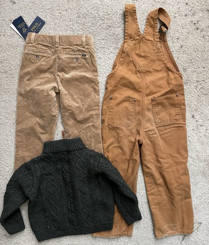 3 Lot Polo Ralph Lauren Boys 6 Corduroy Pants New Carhartt Overalls Aran Crafts - Picture 19 of 22