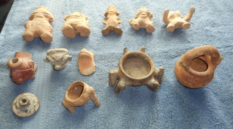 Up for auction are 12 Nice Authentic Pre Columbian Pottery Artifacts