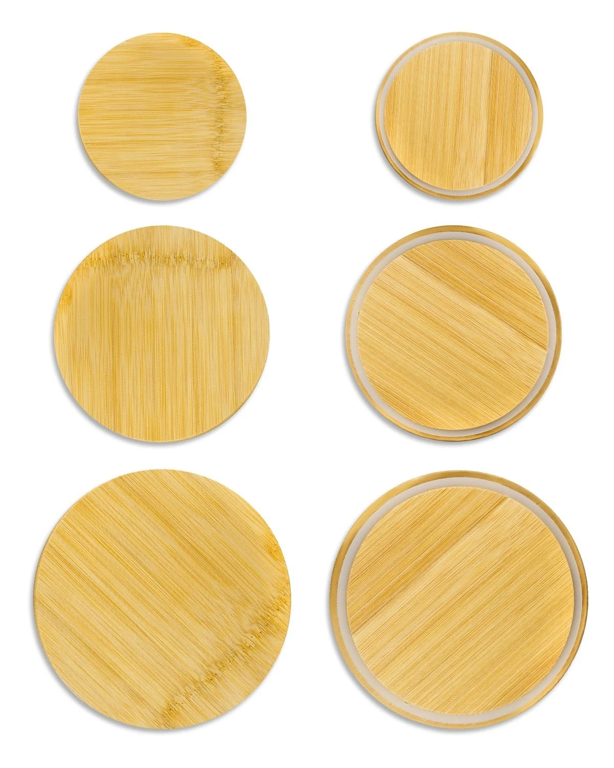 Replacement Bamboo Lids for Pyrex, Anchor Hocking Glass Containers - 6 Pack