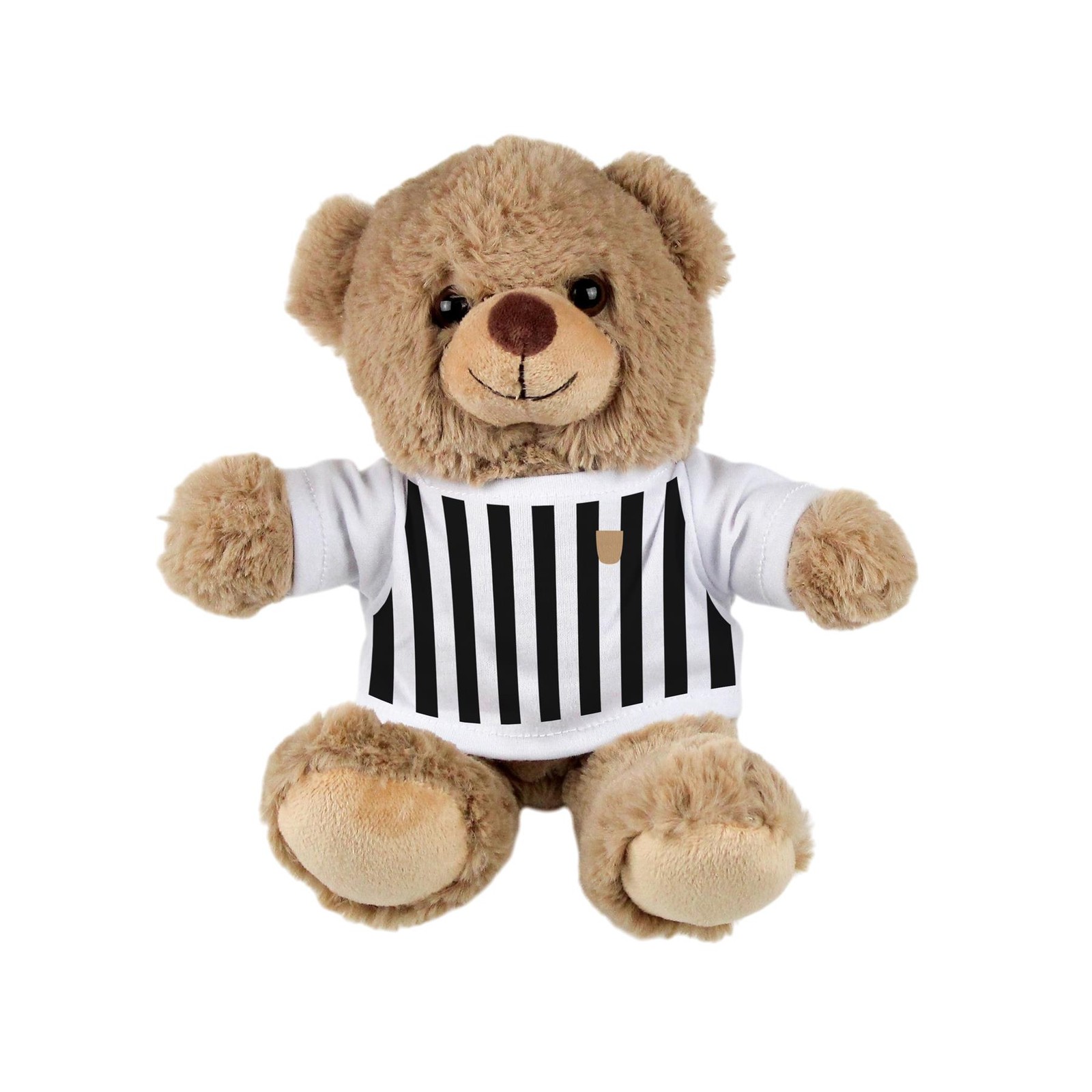 Football Teddy Bear - Light Brown Stuffed Bear Gift with Black & White T-Shirt