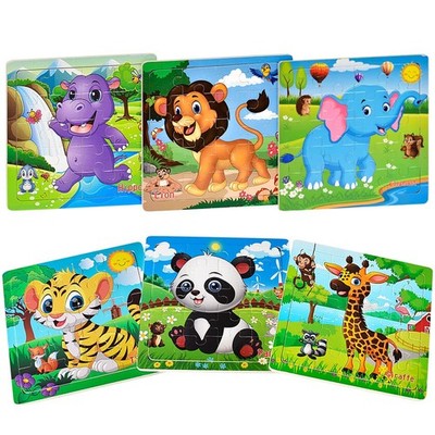Wooden Montessori Puzzle Set Kids Ages 3-5 Learning Educational Toys Pack of 6