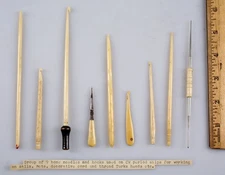 Original Civil War Era Bone Needles & Hooks Maritime Nets Sail Repair Tools