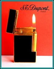 S.T. DUPONT Lighter Large - Ligne 2 Rose Gold & Black Chinese Lacquer SERVICED