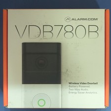 Alarm.com VDB780B Video Doorbell WITH Smart Chime, Wireless, HD, Two-Way Audio