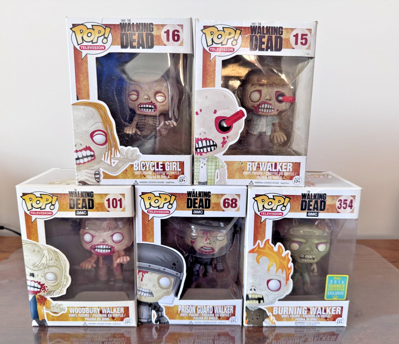 Walking Dead Funko Pop Lot - 5 Walker Funkos SEE PICS