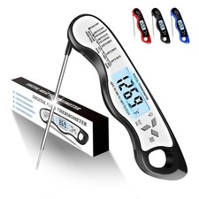 Meat Thermometer, IP67 Waterproof Digital Meat Thermometer with Backlight, Ho...