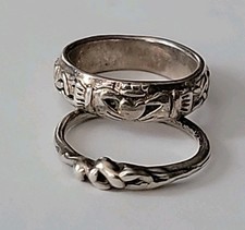 2 Celtic Knot  Claddagh Sterling Silvers Rings Size: 6  6.25