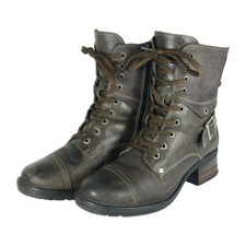 Taos Women s Crave US6-6,5 EU37 Brown Leather Distressed MotobCombat Boots