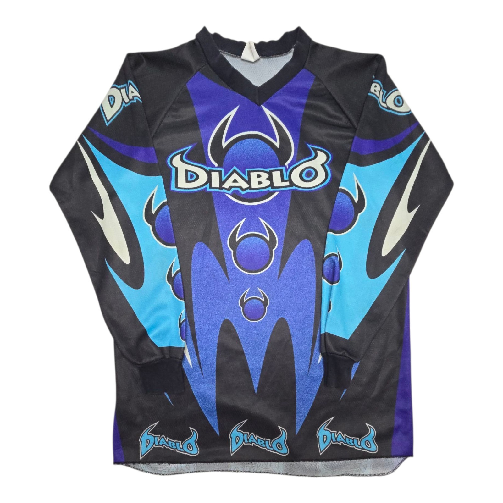 Vintage 90s Diablo Paintball Motor Cross Racing Y2K Tribal Jersey Men's SIZE L