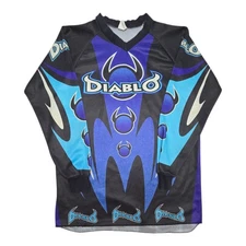 Vintage 90s Diablo Paintball Motor Cross Racing Y2K Tribal Jersey Men's SIZE L