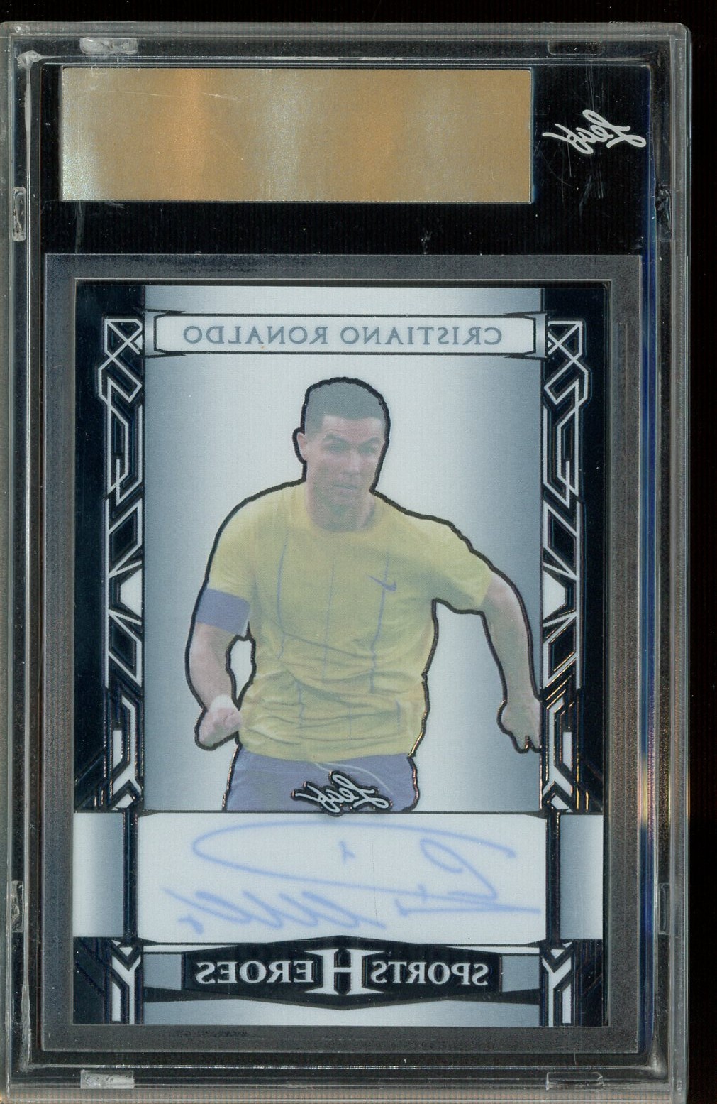 2024 Leaf Metal Sports Heroes Proof Clear White Cristiano Ronaldo AUTO 1/1 view 2