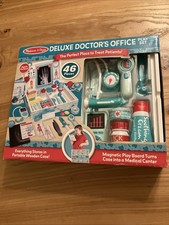 Melissa  Doug Deluxe Doctor's Office Play Set in Wooden Carry Case 46 Piece NEW