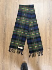 Lochcarron Scotland Wool Tartan Scarf All Ireland Green Plaid Fringe 88"