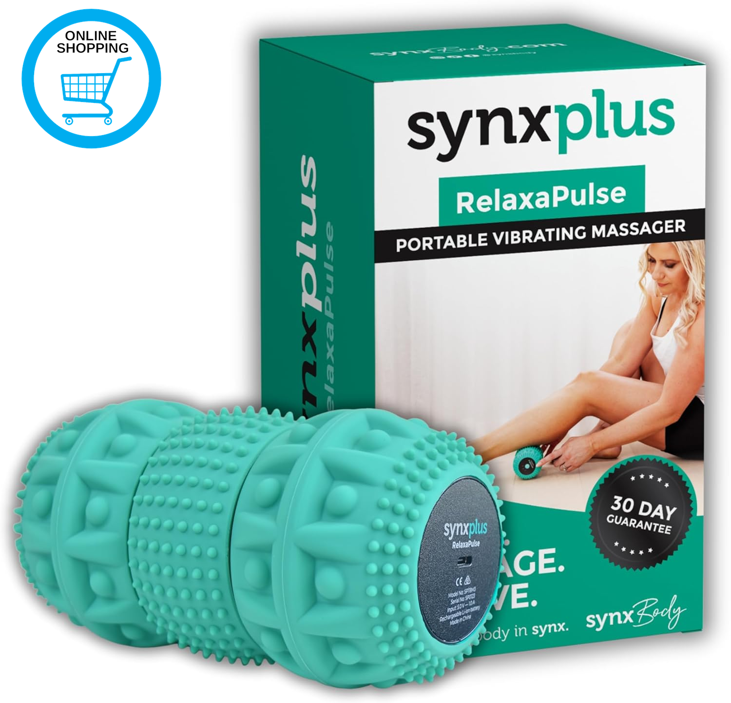 Relaxapulse Vibrating Massage Roller for Plantar Fasciitis, Sciatica & Pain Reli