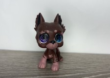 Littlest pet shop LPS Great dane handmade custom brown with fluffy tail spots