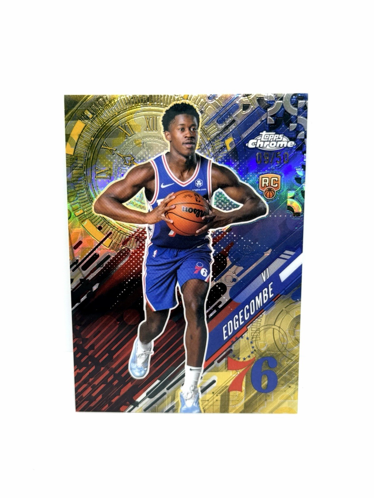 VJ EDGECOMBE Rookie 2025-26 Topps Chrome Go Time Gold Refractor /50 Philadelphia
