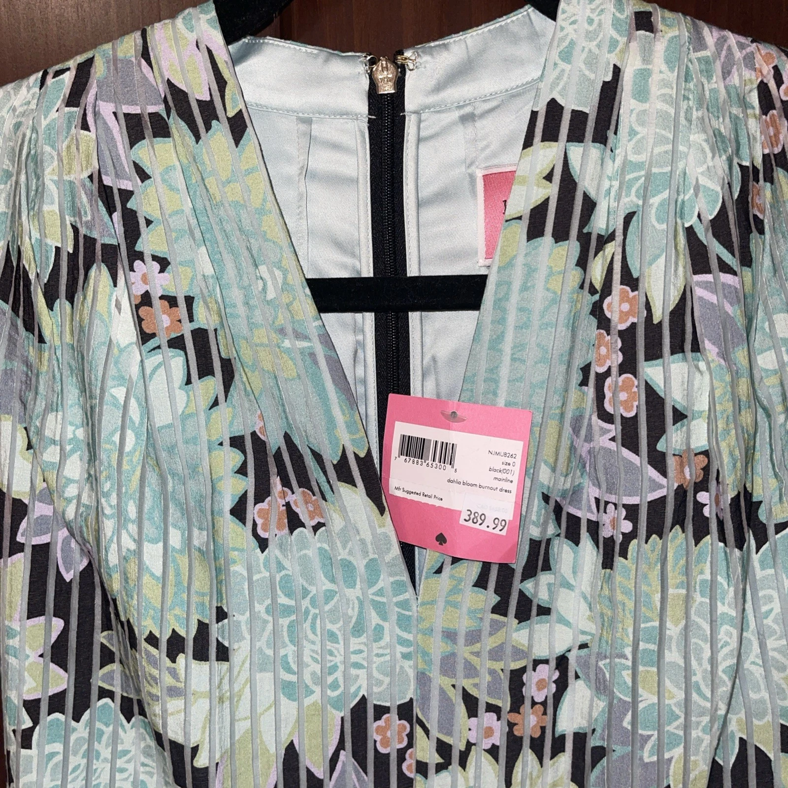 Abito midi Kate Spade verde dalia fiori burnout taglia 0 tasche gonna intera