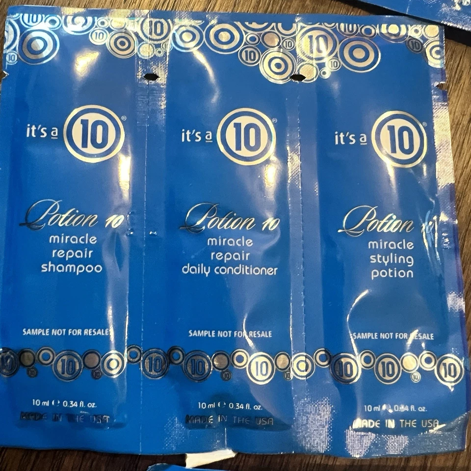 Ten It's a 10 Pociones Paquete de Muestra Champú Reparador Acondicionador Peinado Cabello Viaje Foto 2 de 3