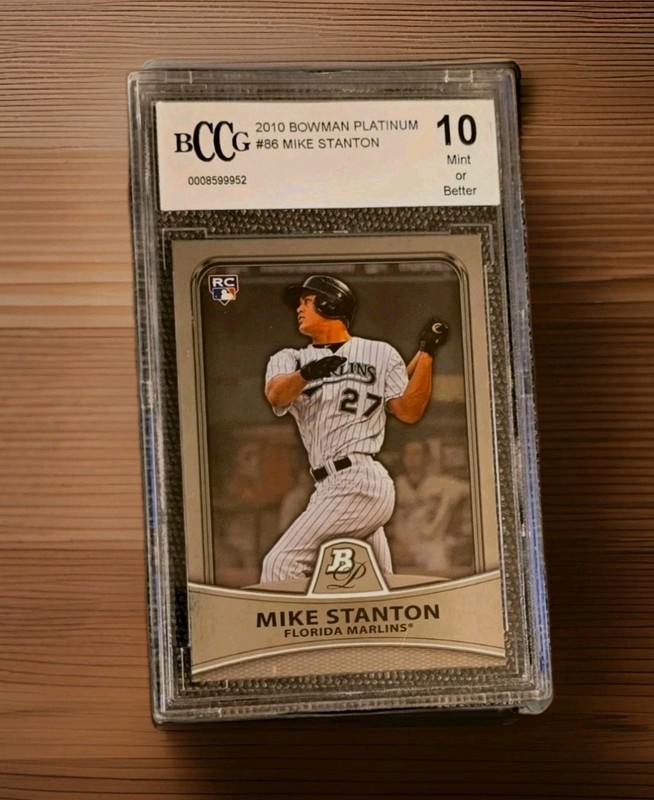 2010 Bowman Platinum Mike Giancarlo Stanton Rookie Card #86 BCCG 10 Mint