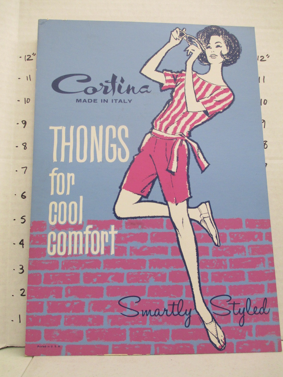 CORTINA 1950s Cool Jazz Store Exhibición Signo Vintage Mujer Zapatos TANGA Italia bebop