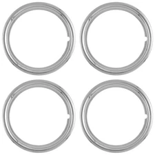 Set of 4 15" CHROME WHEEL TRIM RINGS Beauty Rims Ring Glamour Band for Steel Rim