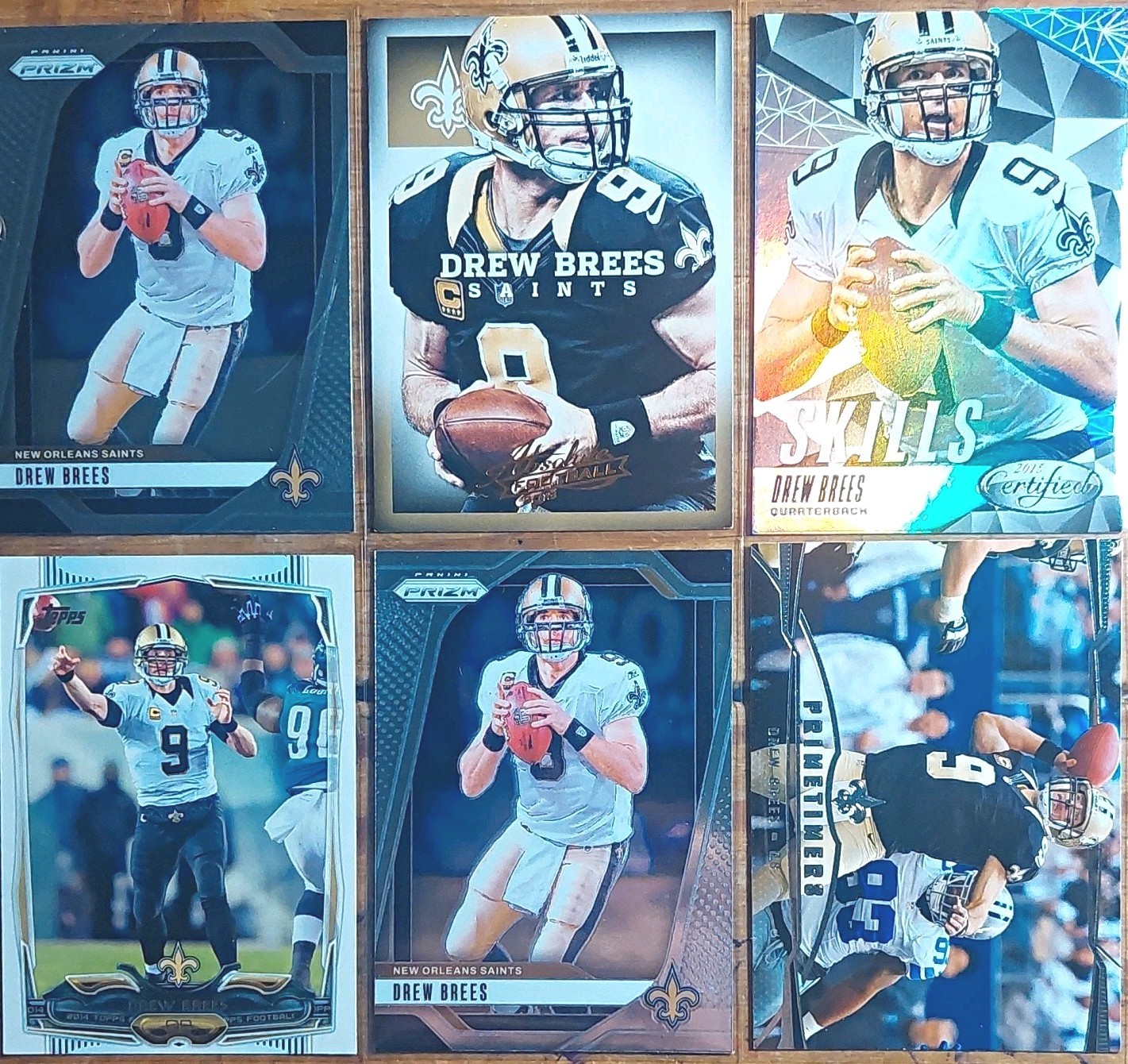Drew Brees 6 Card Lot - Panini/Topps 2013-24