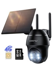 COOAU 4G LTE Cellular Security Camera Outdoor Wireless with SIM Card&64GB Car...