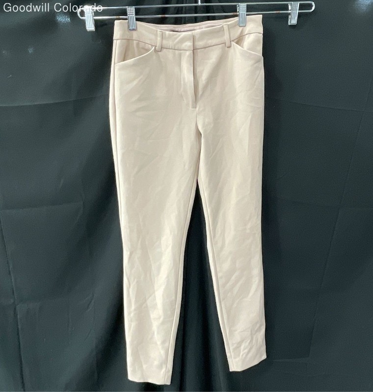 Unknown Brand Pants Beige Solid 90 Percent Polyester 10 Percent Spandex Slim Fit