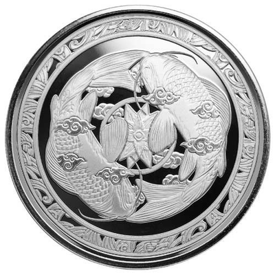 #ad 2023 Silver 1 oz Fiji Koi Fish BU Coin $100.41