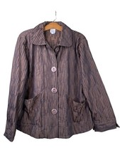 Focus Casual Jacket Size Medium Crinkle Embos...