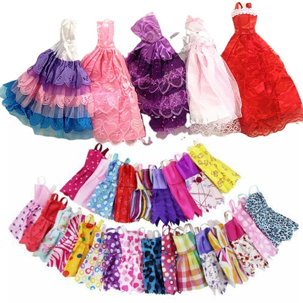 12Pcs Barbie Doll Dresses Clothes Bundle Fashion Party Dress Wedding Gown Gift