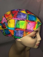 Euro Scrub Hat Mardi Gras Colorful Surgical Cap CNOR CHEF CRNA Xray New Orleans