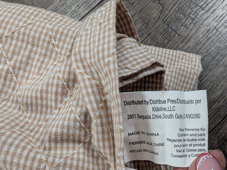 Простыня для кроватки на резинке Kidsline Disney желтовато-коричневая клетчатая - Изображение 4 из 4