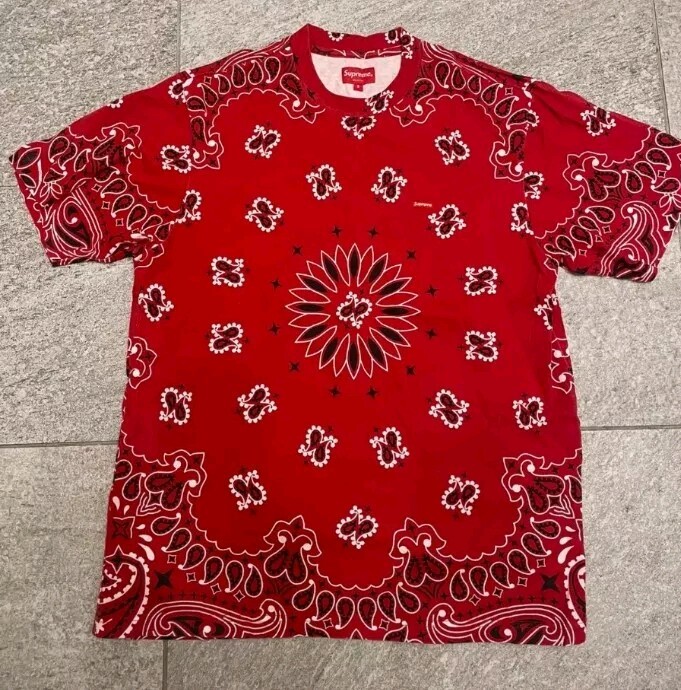 SS21 Supreme Small Box Logo Tee size M Red Bandana T-shirt | eBay