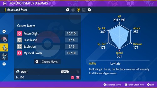 AZELF ◡ POKEMON VIOLETA ESCARLATA �BRILLANTE/NORMAL ◡ 6IV LISTO PARA BATALLA EN MUY BUEN ESTADO 23 ◡ - Imagen 3 de 5
