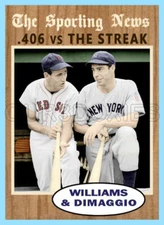 Joe Dimaggio Ted Williams Custom Made Art Card Red Sox Yankees 62-T-WD-1