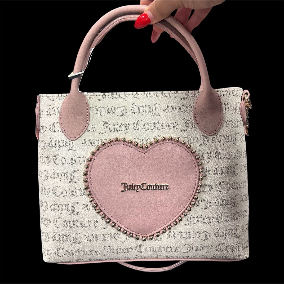 Juicy Couture White And Light Pink Heart Mini Tote Bag | eBay