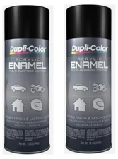 Dupli-Color DA1603 Paint Acrylic Enamel Semi-Gloss Black 12 oz Aerosol (2 Pack)