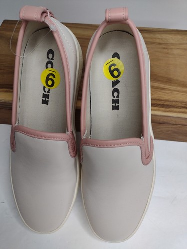 Nuovi mocassini donna Coach crema/rosa in pelle taglia 9 - Foto 5 di 5
