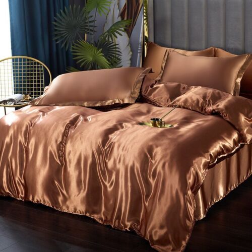 Mulberry Silk Bedding Set Duvet Cover Bed Sheet Pillowcase King Queen Full Twin - Picture 33 of 41