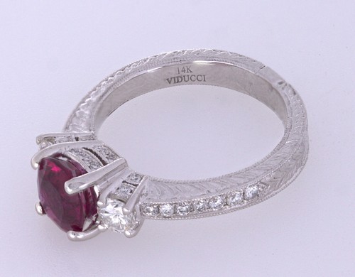 Rubellit, Diamant Weißgold Ring - Bild 11 von 16