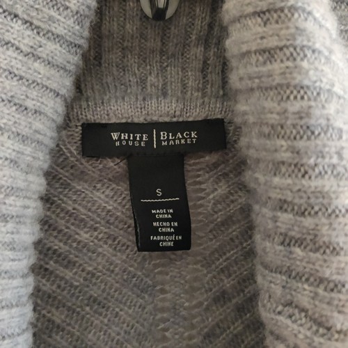 White House Black Market Gray Soft Knit Shawl Sweater Vest Women's Sz S - Picture 3 of 9