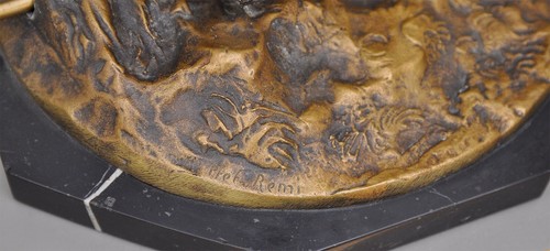 Alte figürliche Bronze Tischlampe Schmied bei der Arbeit signiert Prof. Remi - Bild 5 von 5