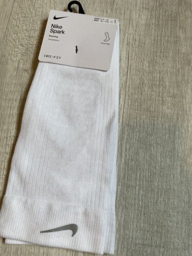 Chaussettes haute compression genou Nike Running Spark OTC taille 10-11,5 blanches DB5471-100 - Photo 1/4