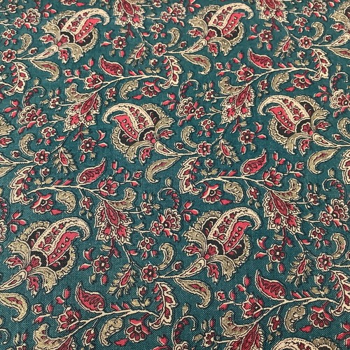 Holiday Paisley Cloth Red Green Matching 4 (17X12) Placemats & 4 (16X19) Napkins - Picture 9 of 15