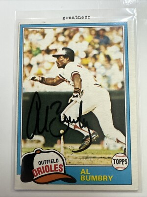 Al Bumbry Auto  2024 Historic Autographs 1981 Topps Baltimore Orioles