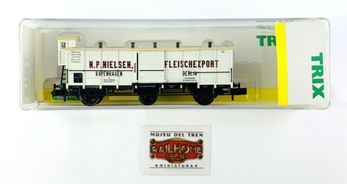 PN278 - MINITRIX N 15018 - GESCHLOSSENER GÜTERWAGEN "FLEISCHTRANSPORT NIELSEN" | Zustand: Gebraucht