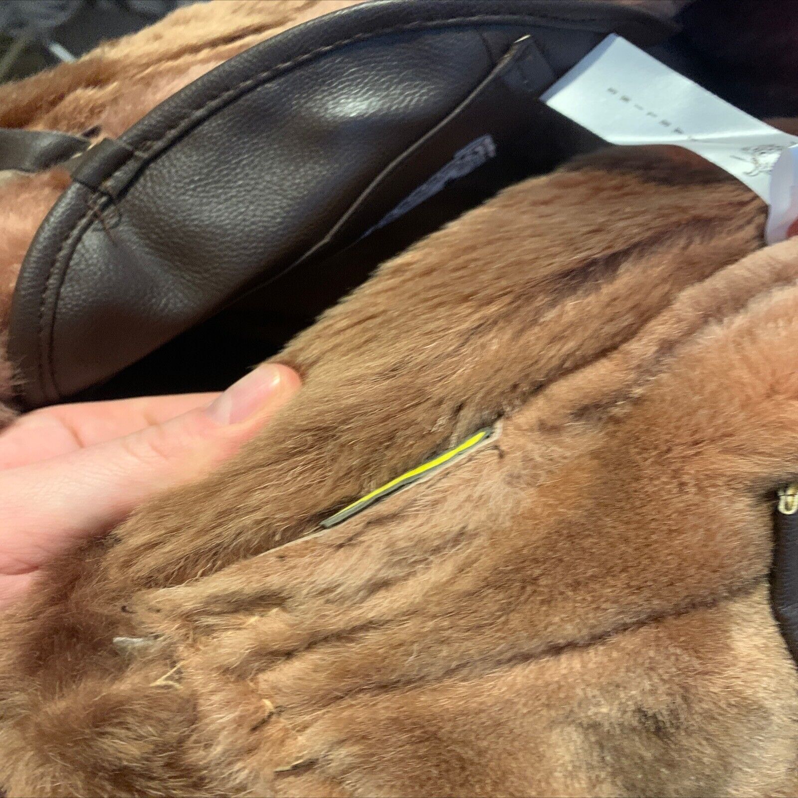 B3 RAF Aviator Bomber Jacket for Men - Brown Shearling Leather Fur Irvin Style image 5